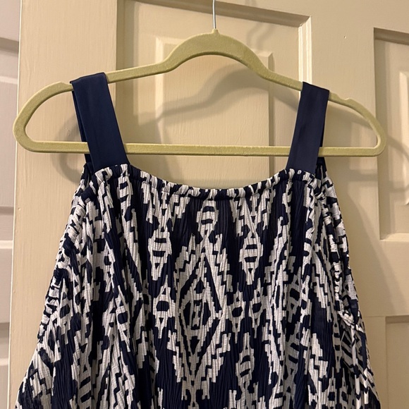 Tory Burch Navy and Cream Patterned Dress size M - Picture 1 of 7